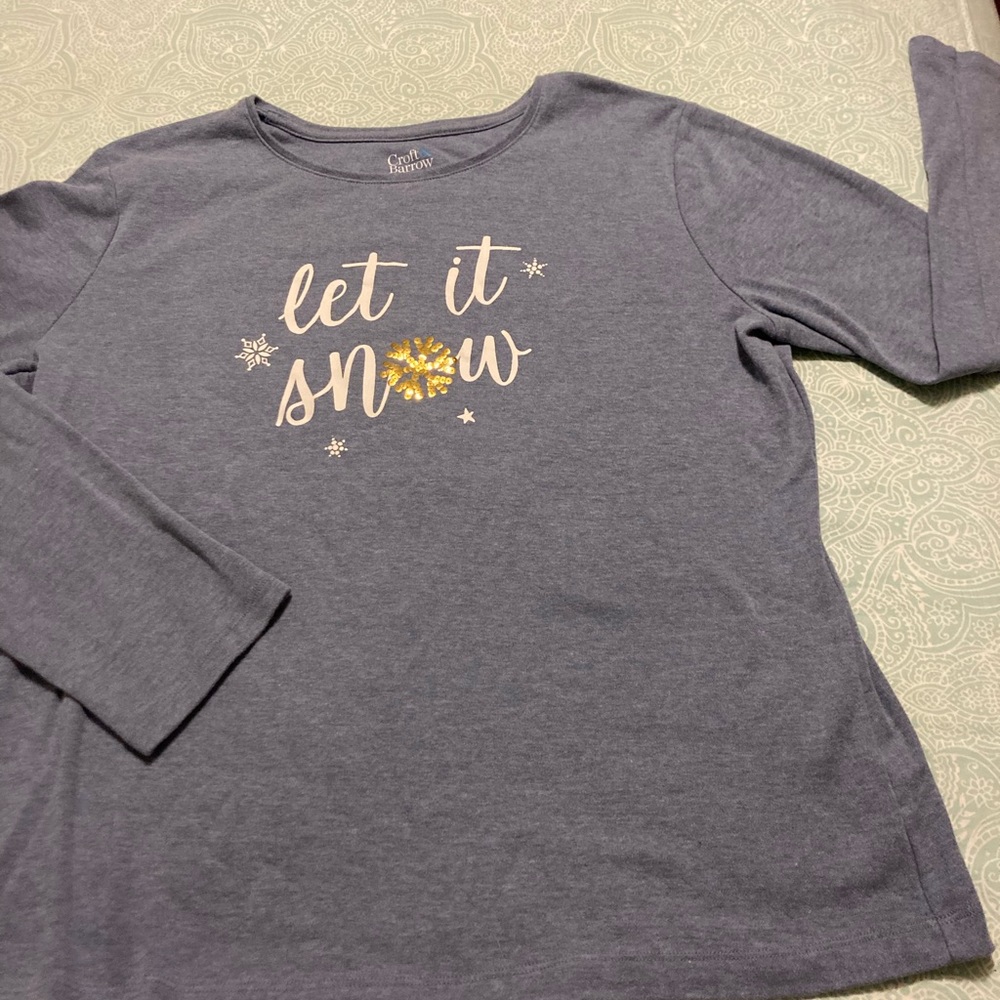 Light blue long sleeve T-shirt